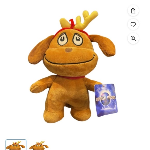 Universal Studios Dr Seuss Grinch Max Dog Plush Stuffed Toy 9” Christmas NWOT - Picture 4 of 4